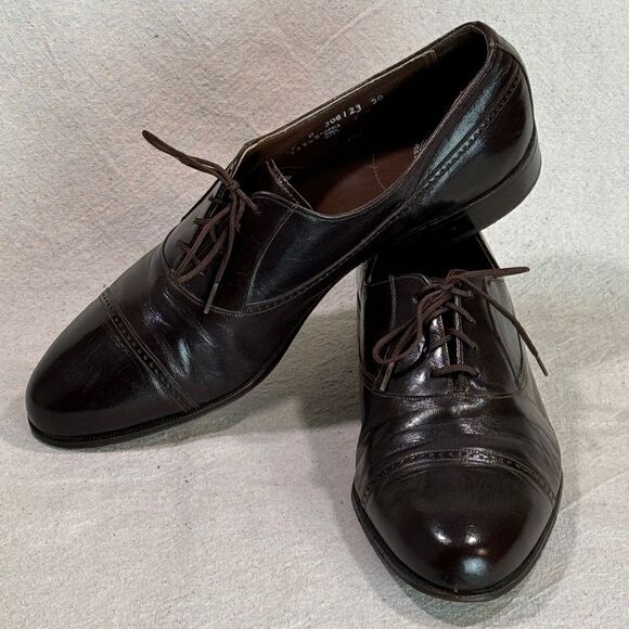 Vintage Florsheim Cap Toe Oxfords Mens Size 10D - Picture 6 of 16